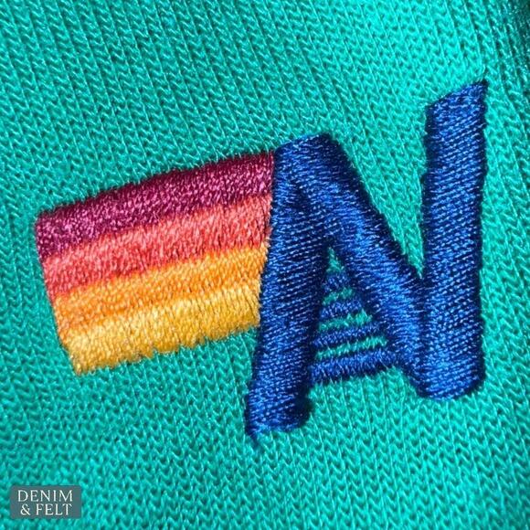 Aviator Nation Green Smiley Face Crewneck Sweatshirt Classic Logo Pullover - Picture 9 of 14